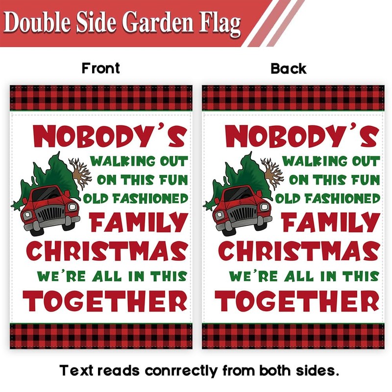 Funny Christmas Garden Flag Happy Xmas Banner Double Sided Winter