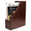 Dacasso Dark Brown Bonded Leather Magazine Rack