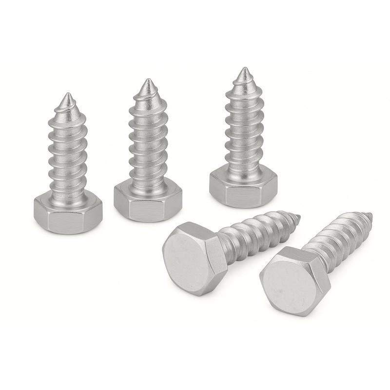 1/4" x 1" Hex Head Lag Screws, 304 Stainless Steel