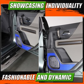 Car Door Anti Kick Pad Cover for Hummer EV Accessories Anti-Scratch Carbon Fiber Car Door Protector Edge Guards Trim Compatible with Hummer EV SUV/Pickup Truck 2024 2025+ (Rear Door, A, Red)