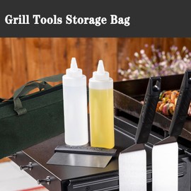 Grill Accessory Storage, Extra Thick Canvas Grill Storage Bag, Outdoor Grill Tools Storage, BBQ Tool Storage, Carry Bag for BBQ Griddle Accessories, 18.5" Long Tool Bag for Men,BBQ Gifts