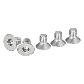 DTGN M6-1 x 10mm Flat Head Socket Cap Screws, 25 Pack 304 Stainless Steel Hex Socket Flat Head Screws, Full Thread, Countersunk Bolts