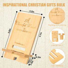 Ripeng 10 Pcs Christian Employee Appreciation Gifts Bulk for Church Bible Bamboo Phone Stand for Desk Office Worker Thank You Gift for Administrative Team Coworkers Staff Graduation Nurse Teacher Week