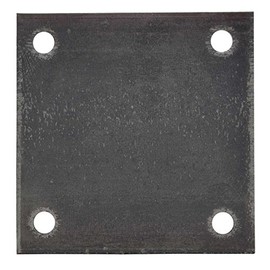 6" x 6" x 1/4" Hot Rolled A36 Steel Base Plate with (4) 9/16" Holes for 1/2" Bolts - Custom Fabricated