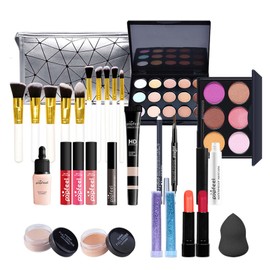 EONFAVE Make-up Sets, Multifunktion Schmink Kit, All-in-One Make Up Set, mit Lidschatten Palette, Lippenstift, Concealer, Eyeliner, Foundation, Puderquaste und Pinsel, für Unterwegs und Verschenken