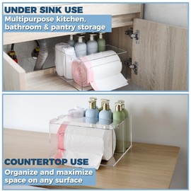 Storage Standard Trash Bag Kitchen and Bathroom Organizer - Large Garbage Bag Under Sink Dispenser - Acrylic Storage Cabinet