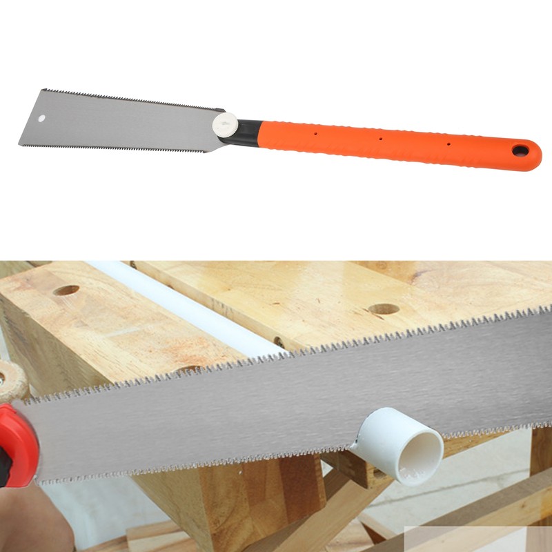 10in Twosided Tooth Long Handle Woodworking Saw Manual Operation Handsaw