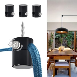 Adcssynd 3 Pack Upgraded Ceiling Hooks, Aluminum Adjustable Ceiling Hooks for Hanging Lights, Black Swag Hook Heavy Duty, Swag Hook for Hanging Light, Lighting Fixture - Easy to Use and Install