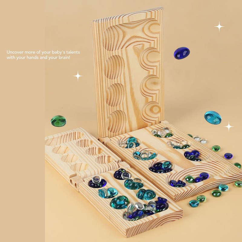 Folding African Stone Game Wooden Intellectual Logic Thinking Training Parent