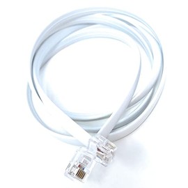 DRUT 1m FLAT RJ12 to RJ12 6P6C Cable Lead Plug to Plug RJ11 with 6 pin Wire 3.3ft White