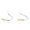 2PCS Bassoon Mouthpieces Silver Plated Curved Neck with Cork Joint