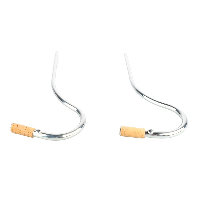 2PCS Bassoon Mouthpieces Silver Plated Curved Neck with Cork Joint