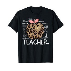 Teacher Life Leopard Apple Teacher's Day Back To School T-Shirt