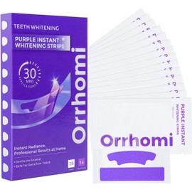 Purple Teeth Whitening Strips – 14 Treatments, Purple  Enamel-Friendly Whitening Strips for Surface Stains, Color-Correcting Tooth Strips for Brighter Smile