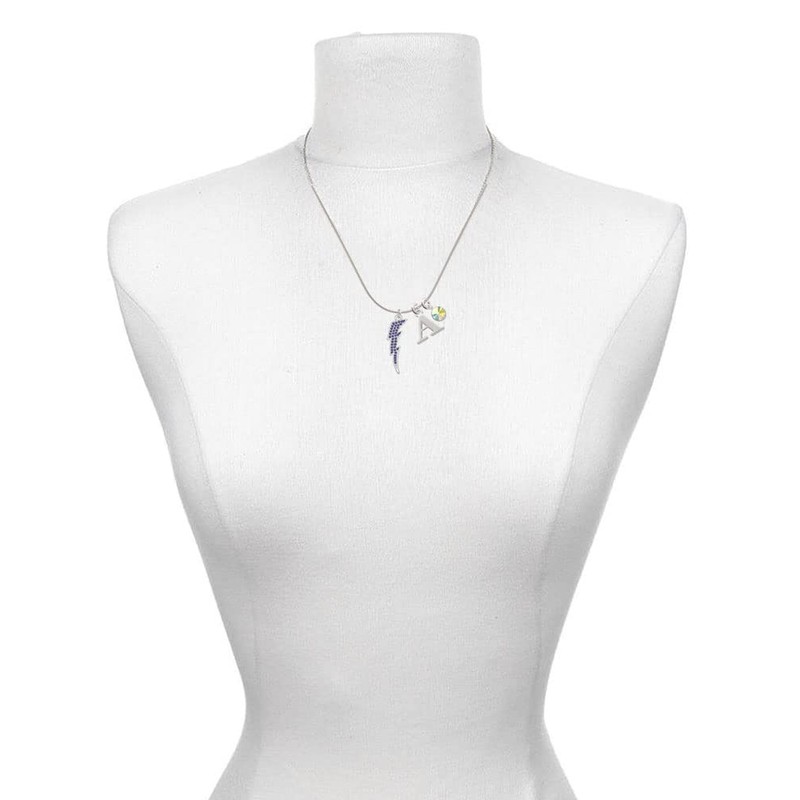 Delight Jewelry Silvertone Large Blue Crystal Lightning Bolt - Silvertone