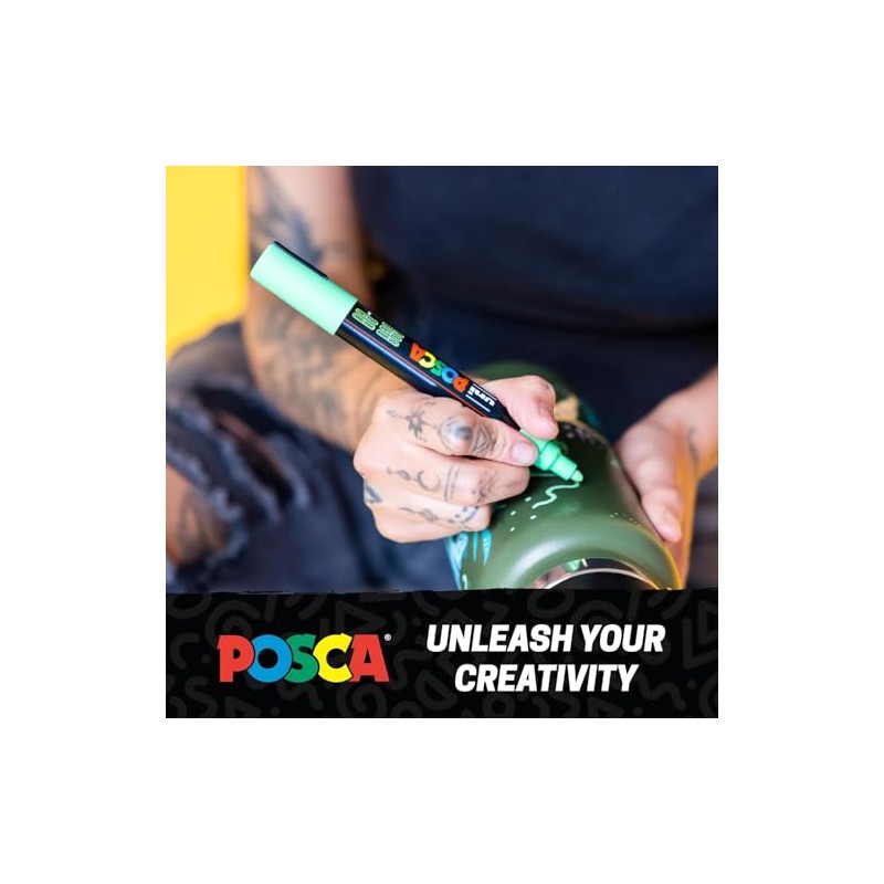 Posca - PC3M8C - Paquete de 8 rotuladores de colores