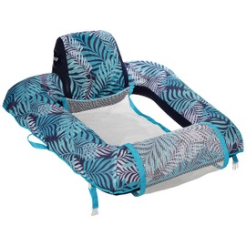 AQUA Zero Gravity Pool Chair Lounge, Inflatable Pool Chair, Adult Pool Float, Heavy Duty, Blue Fern