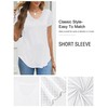 Florboom Women's T-shirt, long-sleeved/short-sleeved V-neck top, summer basic shirt, Millc-white,