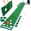Chriiena Golf Putting Mat, Extendable Practice Golf Pong-Game Set with
