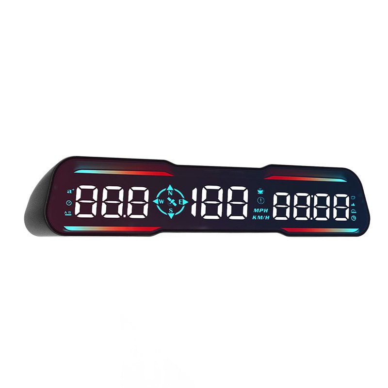 7 Inch Car LED HUD Display Time Speedometer Display Over