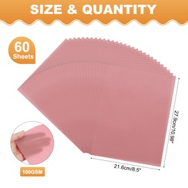 MECCANIXITY - 60 hojas de papel vitelina de color 8.5 x 11 pulgadas, hojas de vitelina imprimibles translúcidas de 100 g/m² para imprimir invitaciones de boda, impresora láser de inyección de tinta