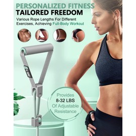 Resistance Bands with Handles, Provides 8-32 LBS (4-16 KG) of Adjustable Exercise Bands for Physical Therapy, Working Out, Rubber Stretch Bands for Exercise, Workout Bands Resistance for Women Men