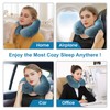 Inflatable Travel Neck Pillow for Airplane Train Car Washable Pillowcase