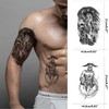 Briyhose Cool Warrior Roman Temporary Tattoo For Men, Large Black