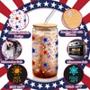 Yetene 6 Pcs Patriotic Drinking Cup Glasses with Bamboo Lids