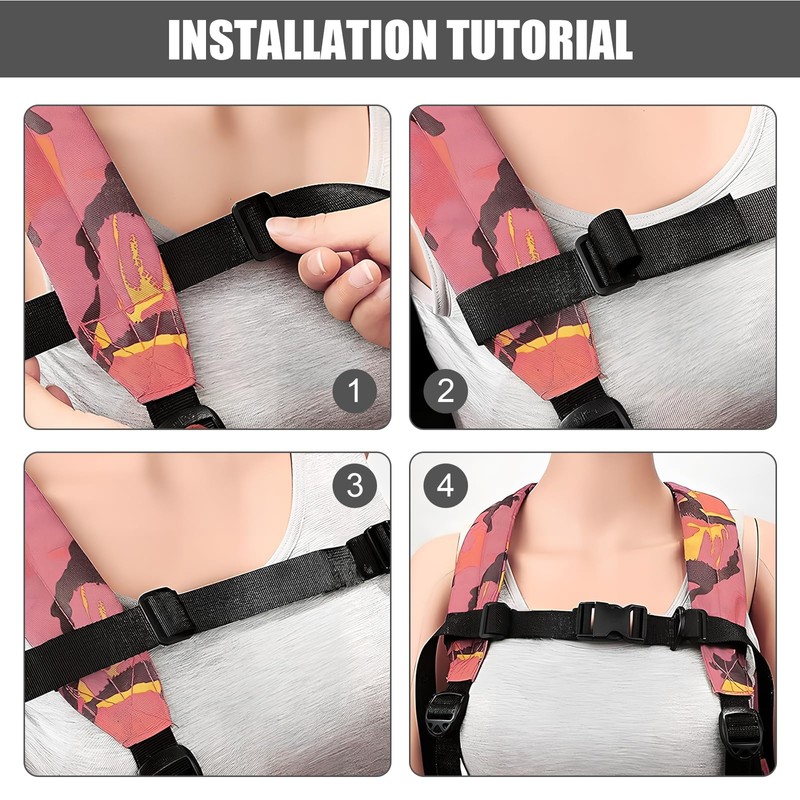 DEARBAG Pack of 2 Adjustable Chest Strap Backpack, Nylon Backpack