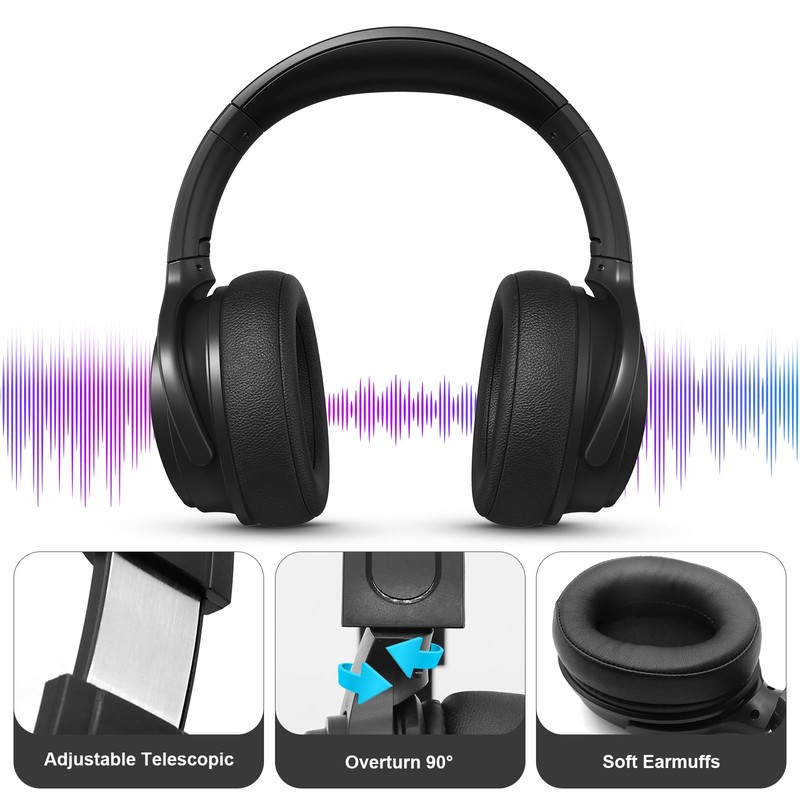 100SEASHELL Long Cord Tv Headphones for Seniors with Volume Control