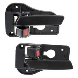 For Kia Rondo 2007 08 09 10 11 2012 Interior Door Handle Driver and Passenger Side Pair Front Or Rear Black | With Door Lock Button | All Submodels | KI1352112, KI1353112 | 826101D000WK, 826201D000WK