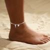 Amicon Silver Anklets for Women Waterproof Sterling Silver Heart Ankle