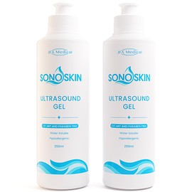 SONOSKIN Ultrasound Conductive Gel CIT, MIT and Paraben Free - Pack of 2 250ml Bottles