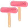 Cepillo para Conejos de Silicona Rosa, Masaje y Aseo Suave