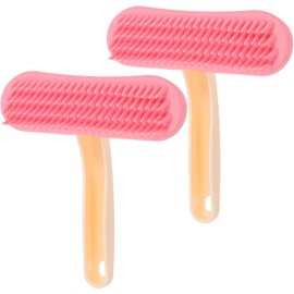 Cepillo para Conejos de Silicona Rosa, Masaje y Aseo Suave 2 Piezas