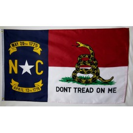 Don't Tread On Me North Carolina Gadsden 3' X 5' Gun Rights Liberty and Freedom Banner