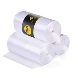 4 Gallon Trash Bags - 300 Small Mini Garbage Bags | 17" x 18" Clear Waste Basket Trash Bags | Bulk Plastic Bathroom Trash Can Liners