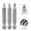 50mm Magnetic Square Head Screwdriver Bits with 1/4 Inch Hex