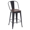 HAOBO Home Swivel Metal Barstools High Back Counter Bar Stools