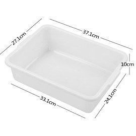 Afromy 4-Pack Bus Tubs, Commercial Tote Box, Plastic Bus Box (8 L Capacity), White
