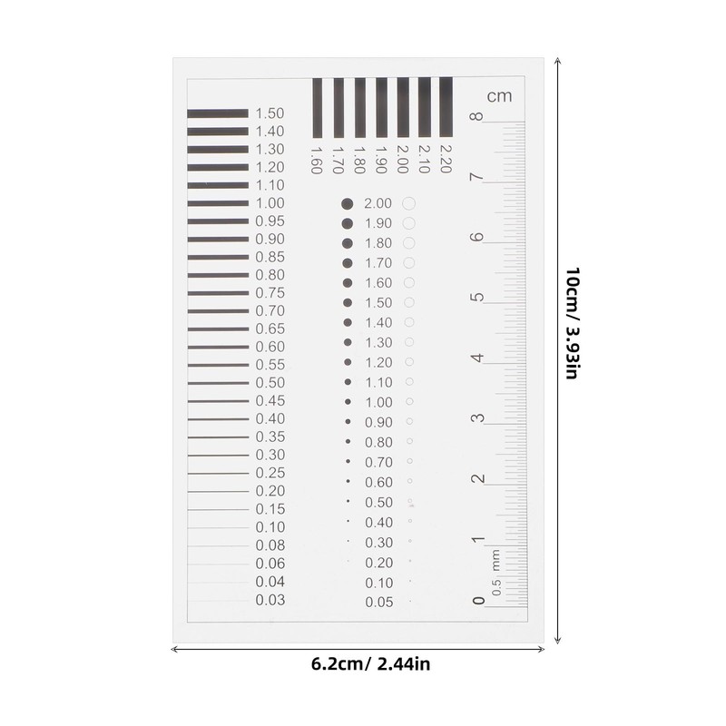 IMIKEYA Chest Card Scale Film Ruler Transparent Defect Detection Tool