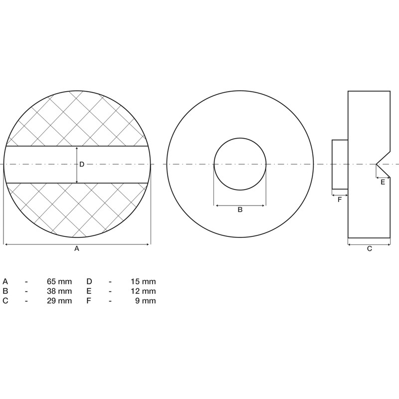BGS 72108 Rubber Pad for Trolley Jack 65 x 38