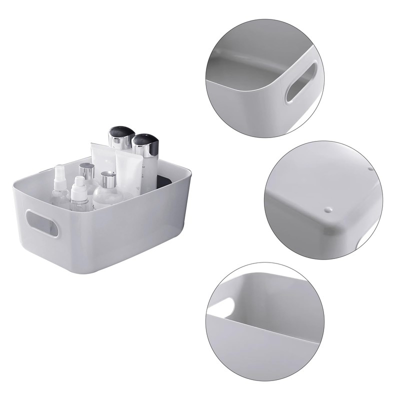 GAOHAN 12 Packs Plastic Storage Boxes with Handles, 3 Colours
