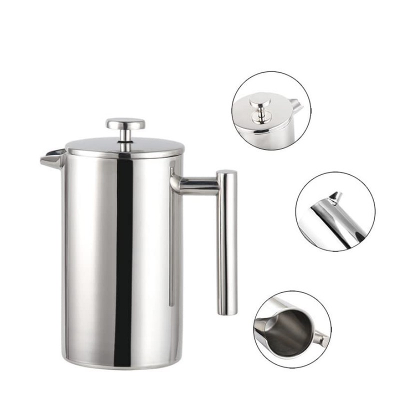PRESSOPROS French Press 2 Cup Double Wall Stainless Steel 350
