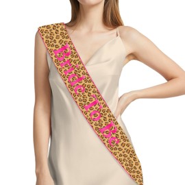 Serencatcher Cheetah Bachelorette Decorations, Pink Leopard Print Bachelorette Bride to Be Sash Bridal Satin Sash for Animal Print Jungle Safari Wild Bridal Shower Engagement Wedding Party Favors Gift