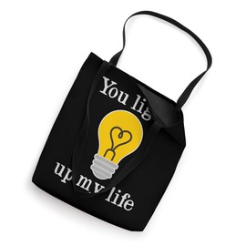 Valentine You Light Up My Life Filament Heart Light Bulb Fun Tote Bag