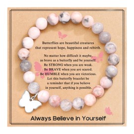 UPROMI Graduation Gifts for Her Butterfly Gifts for Women Bracelet Unique Birthday Gifts for Women Coworker Best Friend Female Teen Teenage Girls Christmas Easter