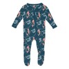 KicKee Print Footie with Zipper, Fitted Long Sleeve Pajamas, Ultra