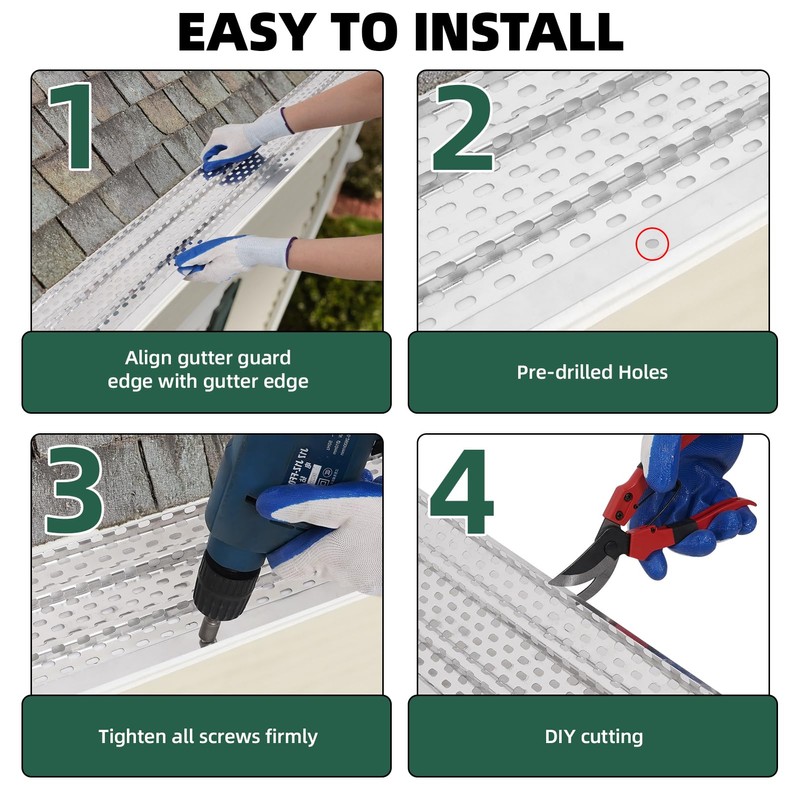 Gutter Guard 5Inch - Leaf Guards for Gutters, Aluminum Gutter